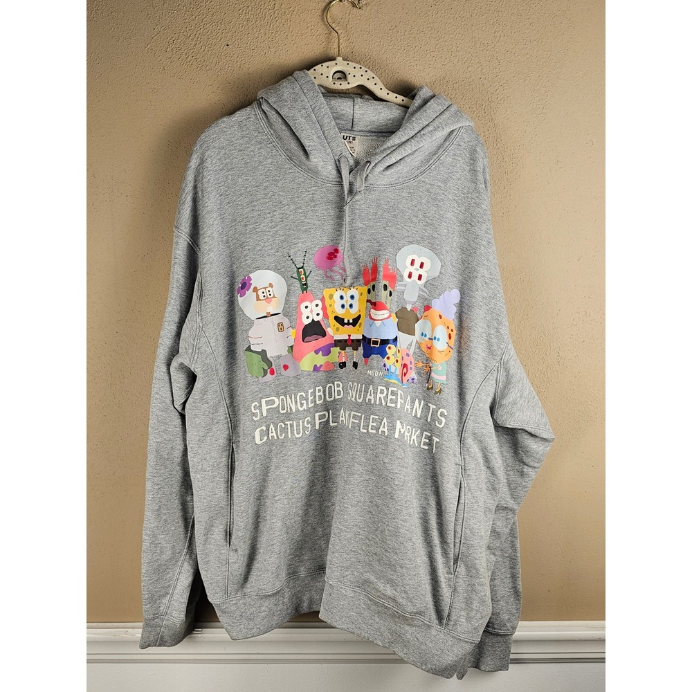 Uniqlo X Cactus Plant Flea Market Gray SpongeBob Squarepants Hoodie XL